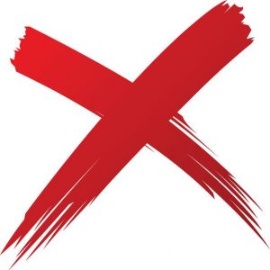 The red X meand don't use the keywords meta tag.